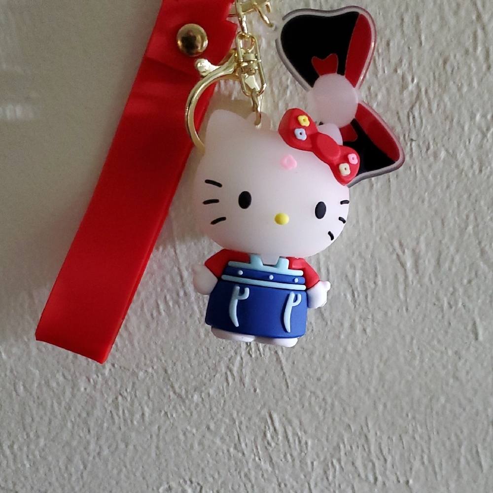 Hello Kitty Keychain with Red Strap